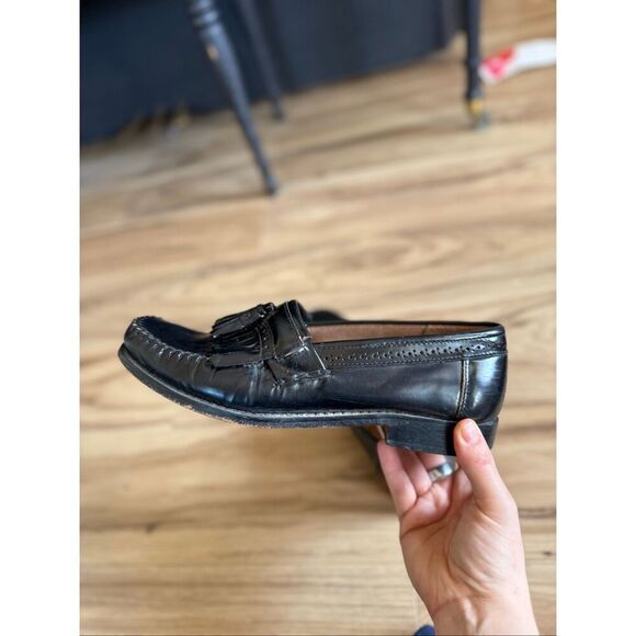 Bass Weejuns 1820 Mens Black Leather Jeremy Slip On Tassel Loafers Size 8.5 main image 8